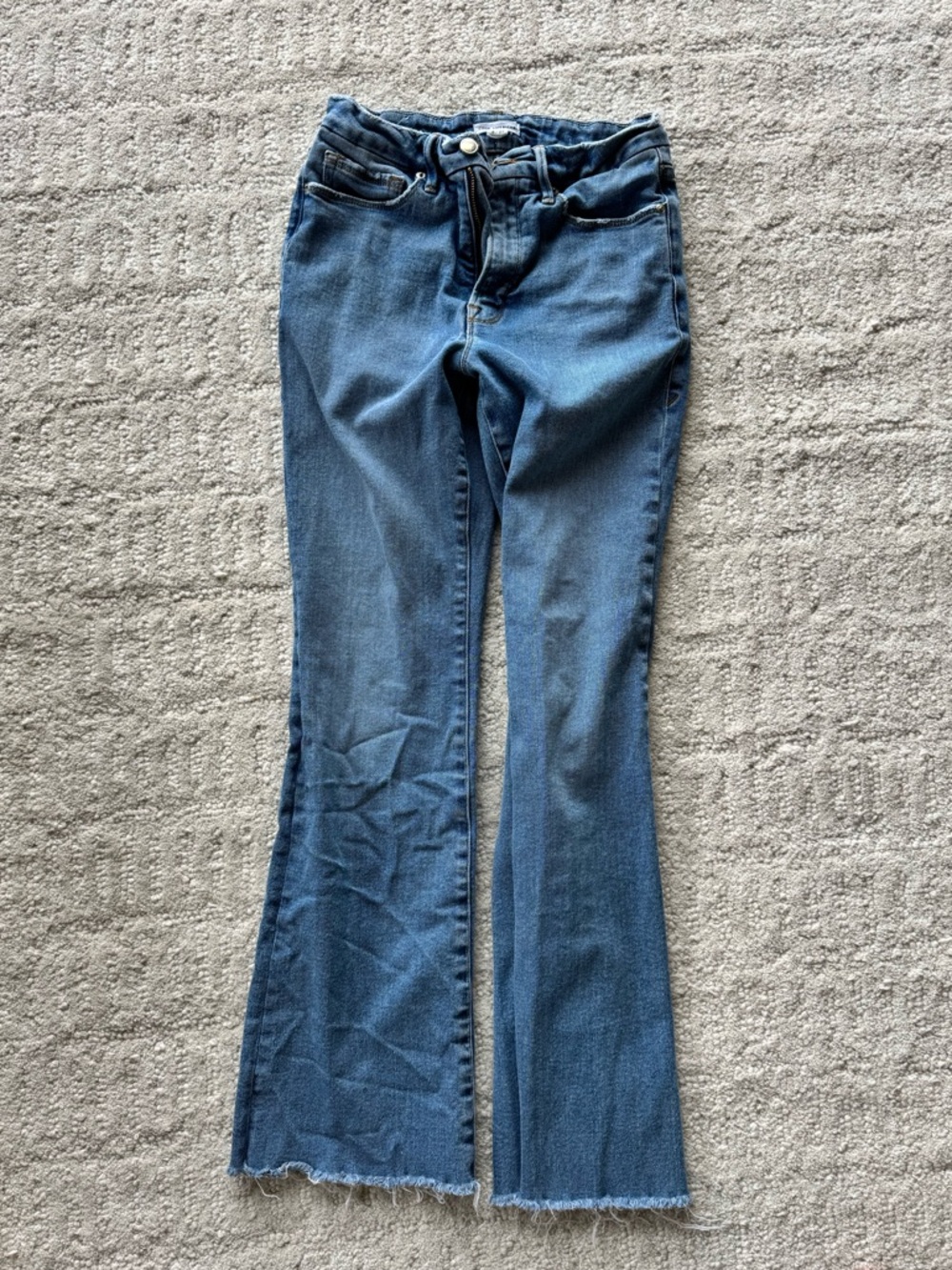 Good American Women’s Blue Flare Jeans - Classic Mid Wash
